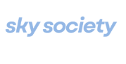 Sky society logo in light blue